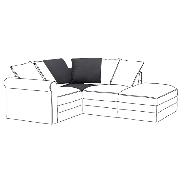 HÄRLANDA Corner section, Sporda dark gray