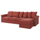 HÄRLANDA Cover for sectional, 4-seat, with chaise/Ljungen light red