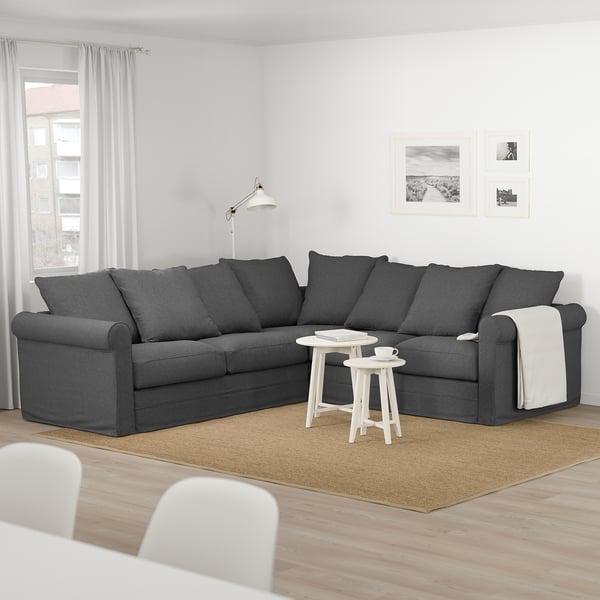 HÄRLANDA Sectional, 4-seat corner, Ljungen medium gray