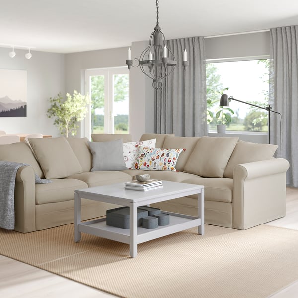HÄRLANDA Sectional, 4-seat corner, Sporda natural