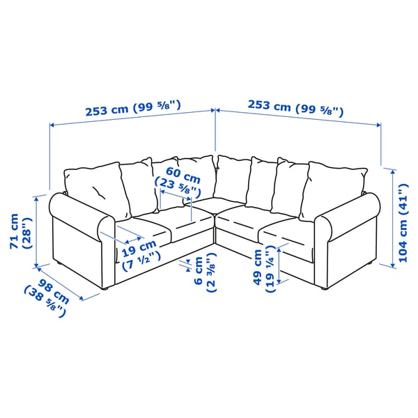 HÄRLANDA Sectional, 4-seat corner, Sporda natural