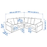 HÄRLANDA Sectional, 4-seat corner, Sporda natural