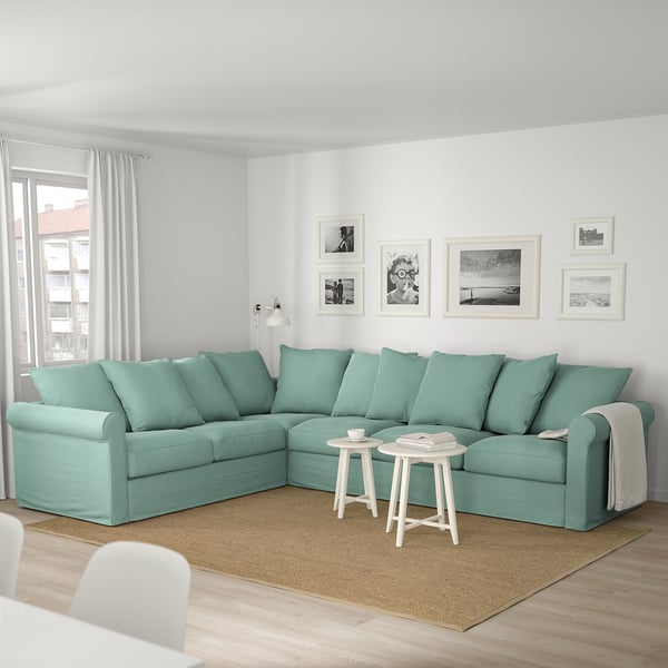 HÄRLANDA Sectional, 5-seat corner, Ljungen light green