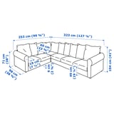 HÄRLANDA Sectional, 5-seat corner, Sporda natural