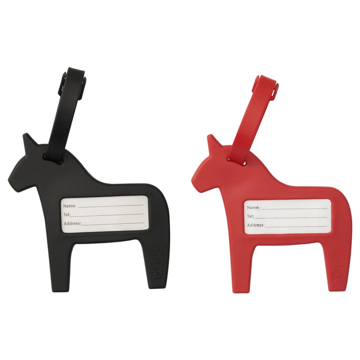 HÄSTHAGE luggage tag, red/black IKEA CA