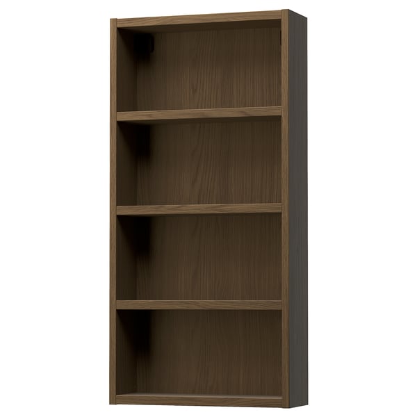 HAGAÅN Wall open cabinet, brown oak effect, 18x6x37 "