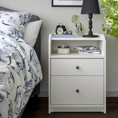 HAUGA 2-drawer chest, white, 19 5/8x18 1/8x26 3/4 "