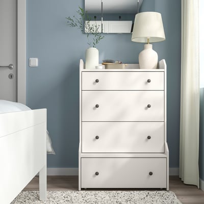 HAUGA 4-drawer chest, white, 27 1/2x41 "