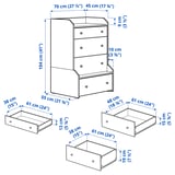 HAUGA 4-drawer chest, white, 27 1/2x41 "
