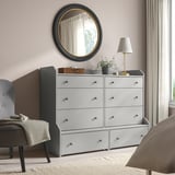 HAUGA 8-drawer dresser, gray, 54 3/8x41 "