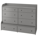 HAUGA 8-drawer dresser, gray, 54 3/8x41 "