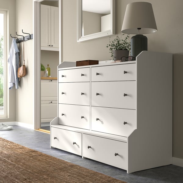 HAUGA 8-drawer dresser, white, 54 3/8x41 "