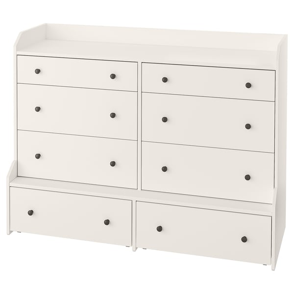 HAUGA 8-drawer dresser, white, 54 3/8x41 "