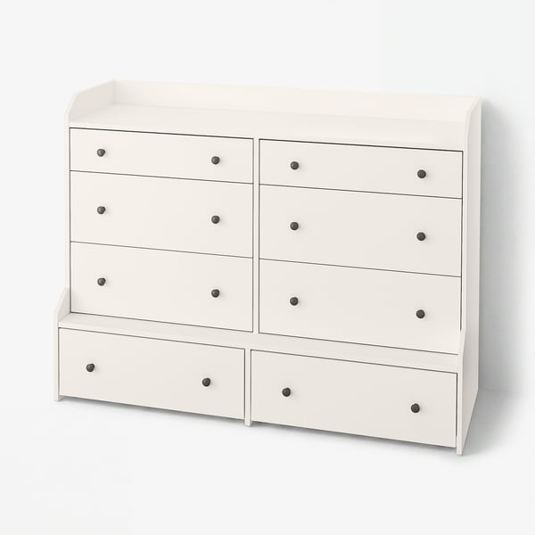 HAUGA 8-drawer dresser, white, 54 3/8x41 "