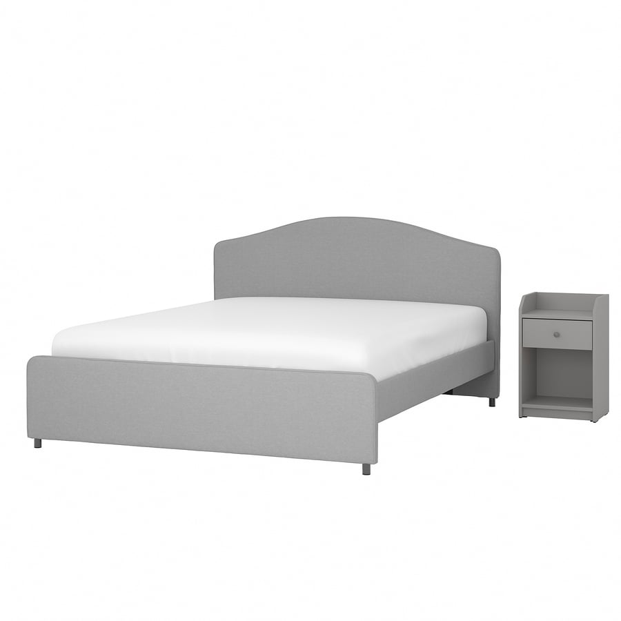 HAUGA bedroom furniture, set of 2, Vissle gray, Full/Double IKEA CA