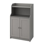 HAUGA Cabinet with 2 doors, gray, 27 1/2x45 5/8 "