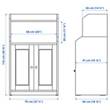 HAUGA Cabinet with 2 doors, gray, 27 1/2x45 5/8 "