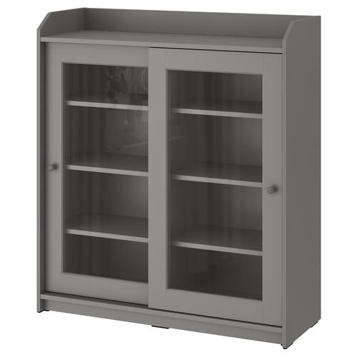 HAUGA Glass-door cabinet - gray 105x116 cm (41 3/8x45 5/8 ")