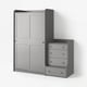 HAUGA Storage combination with drawers, gray, 74x21 5/8x78 3/8 "