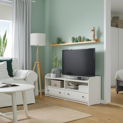 HAUGA TV bench, white, 54 3/8x14 1/8x21 1/4 "