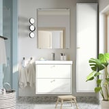 HAVBÄCK High cabinet with doors, white, 18x15x77 "