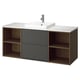 Option: HAVBÄCK / ORRSJÖN Sink cab/sinks/faucet, dark grey/brown oak effect/white marble effect, 61x21 1/2x28 3/8 "
