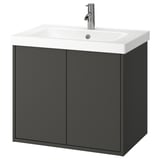 HAVBÄCK / ORRSJÖN Sink cab w doors/sink/tap, dark gray, 31x21 3/4x27 5/8 "