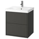 Option: HAVBÄCK / ORRSJÖN Sink cab w drawers/sink/tap, dark gray, 25x21 3/4x27 5/8 "