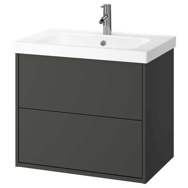 HAVBÄCK / ORRSJÖN Sink cab w drawers/sink/tap, dark gray, 31x21 3/4x27 5/8 "