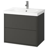 HAVBÄCK / ORRSJÖN Sink cab w drawers/sink/tap, dark gray, 31x21 3/4x27 5/8 "