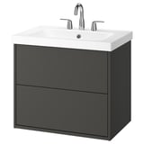 HAVBÄCK / ORRSJÖN Sink cab w drawers/sink/tap, dark gray, 31x21 3/4x27 5/8 "