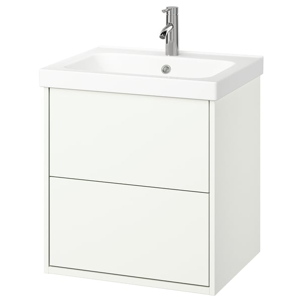 HAVBÄCK / ORRSJÖN Sink cab w drawers/sink/tap, white, 25x21 3/4x27 5/8 "