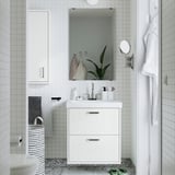 HAVBÄCK / ORRSJÖN Sink cab w drawers/sink/tap, white, 25x21 3/4x27 5/8 "