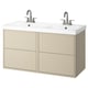 HAVBÄCK / ORRSJÖN Sink cab w drawers/sink/taps, beige, 49x21 3/4x27 5/8 "