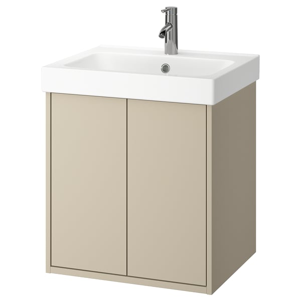 HAVBÄCK / ORRSJÖN Sink cab w drs/deep sink/tap, beige, 25x21 3/4x28 3/4 "