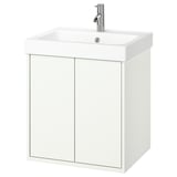 HAVBÄCK / ORRSJÖN Sink cab w drs/deep sink/tap, white, 25x21 3/4x28 3/4 "