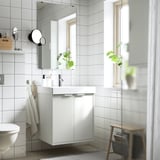 HAVBÄCK / ORRSJÖN Sink cab w drs/deep sink/tap, white, 25x21 3/4x28 3/4 "