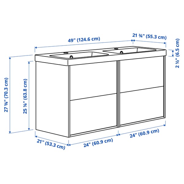 HAVBÄCK / ORRSJÖN Vanity with drawers