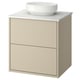HAVBÄCK / VINDELÄLVEN Vanity with drawers, beige/white marble effect, 25x21 1/2x30 5/8 "