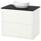 HAVBÄCK / VINDELÄLVEN Vanity with drawers, white/black marble effect, 31x21 1/2x30 5/8 "