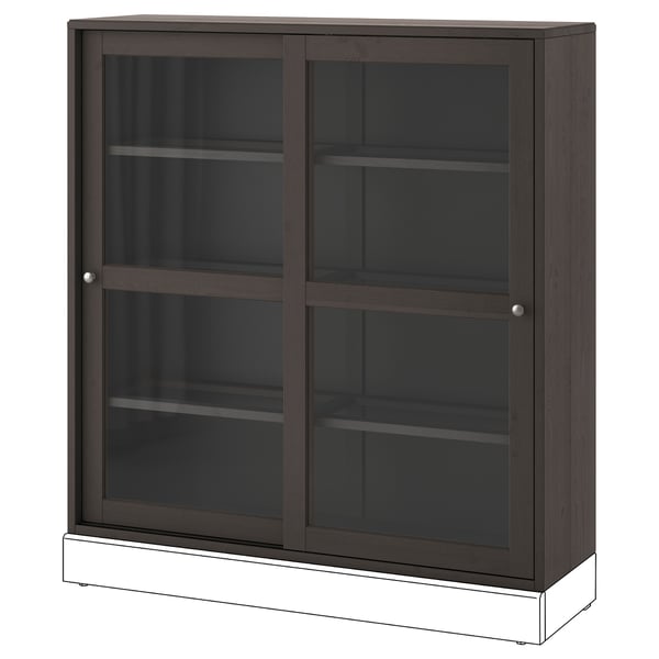 HAVSTA Glass-door cabinet, dark brown, 475/8x133/4x483/8 ...