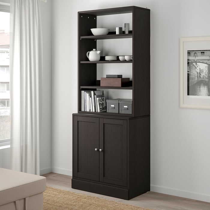 HAVSTA storage combination, dark brown, 81x47x212 cm (317/8x181/2x831/2