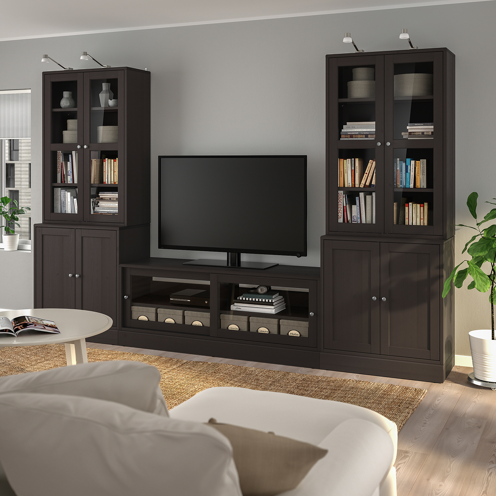 HAVSTA TV storage combination/glass doors dark brown IKEA