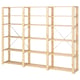 Option: HEJNE 3 section shelving unit, softwood, 90 1/2x12 1/4x67 3/8 "