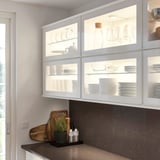 HEJSTA Glass door, white/clear glass, 15x40 "
