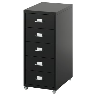 HELMER Drawer unit on casters, black, 11x25 5/8 "