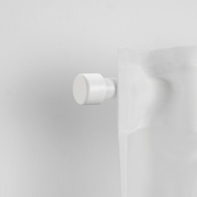HELTUSS white finial, small, round, minimalist design, plastic.