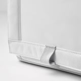 HEMMAFIXARE Shoe box, fabric striped/white/gray, 9x13x7 "