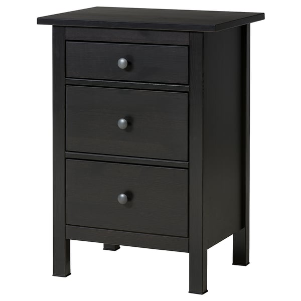 HEMNES 3drawer chest, blackbrown, 58x79 cm (227/8x311/8") IKEA CA