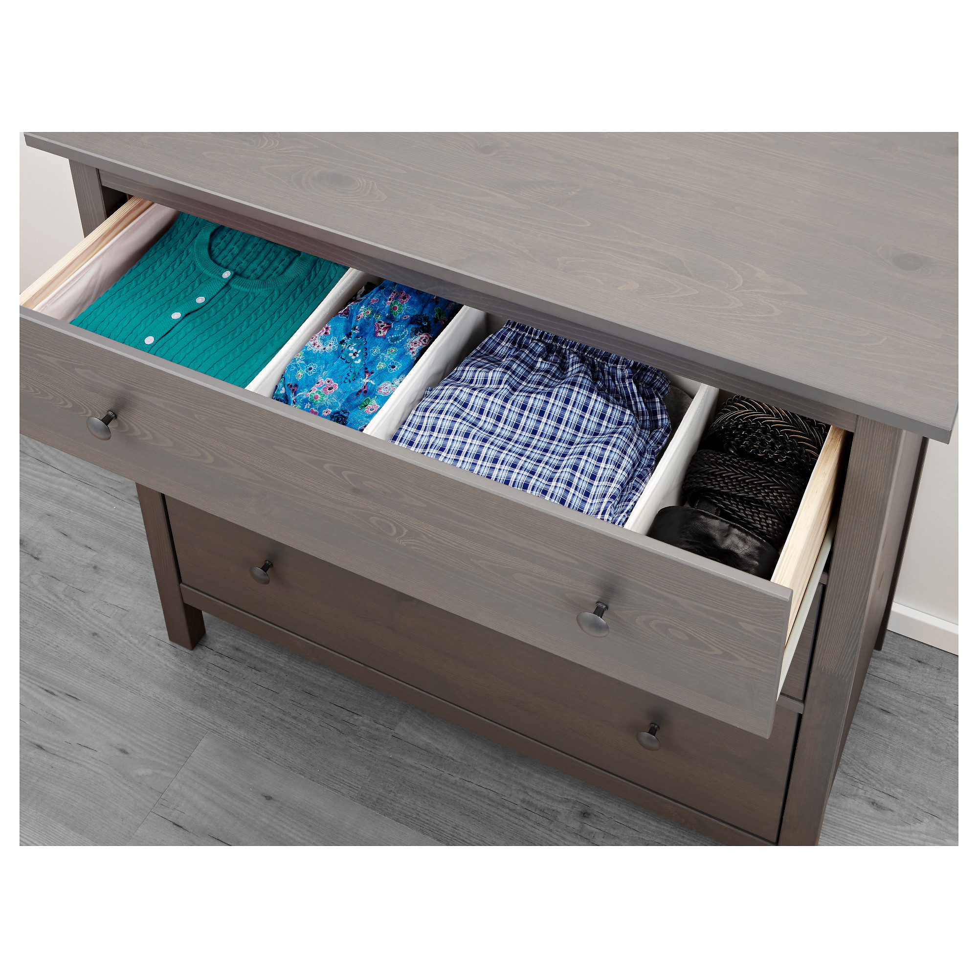 HEMNES 3drawer chest, dark gray stained, 421/2x373/4" (108x96 cm) IKEA